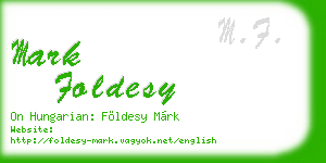 mark foldesy business card
